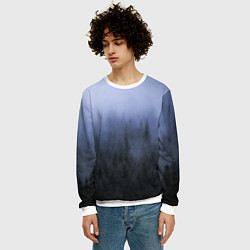 Свитшот мужской Лес в ночи, цвет: 3D-белый — фото 2