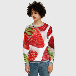 Свитшот мужской Strawberries, цвет: 3D-меланж — фото 2