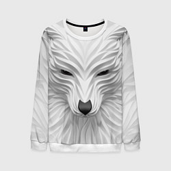Свитшот мужской Волк - белый, цвет: 3D-белый