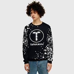 Свитшот мужской Тараканы текстура на черном фоне, цвет: 3D-черный — фото 2