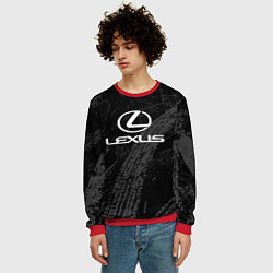 Свитшот мужской Lexus - следы шин, цвет: 3D-красный — фото 2