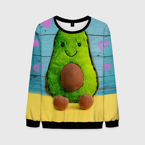 Мужской свитшот Avocado print / 3D-Черный – фото 1