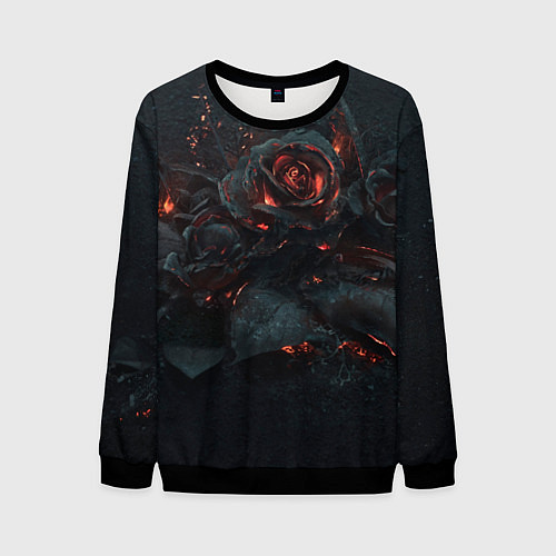 Мужской свитшот Тлеющий розы / 3D-Черный – фото 1