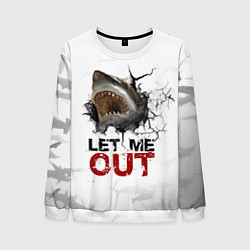 Мужской свитшот Акула Let me out - пасть акулы