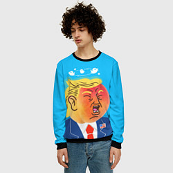 Свитшот мужской Дональд Трамп и Твиттер, цвет: 3D-черный — фото 2