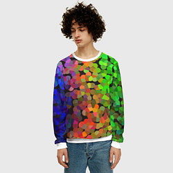 Свитшот мужской Яркая палитра красок - блики, цвет: 3D-белый — фото 2