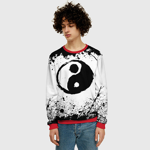 Мужской свитшот Инь Янь Гранж / 3D-Красный – фото 3