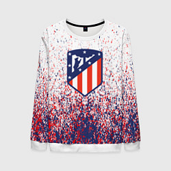 Свитшот мужской Atletico madrid logo брызги красок, цвет: 3D-белый