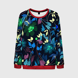 Мужской свитшот Color summer night Floral pattern