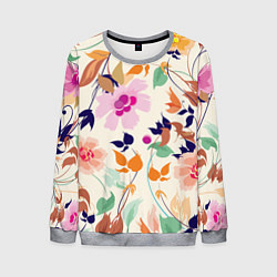 Свитшот мужской Summer floral pattern, цвет: 3D-меланж