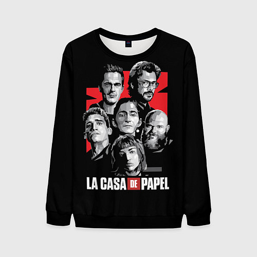 Мужской свитшот Бумажный дом La Casa De Papel / 3D-Черный – фото 1