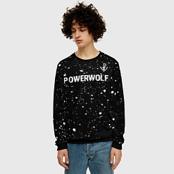Свитшот мужской Powerwolf Glitch на темном фоне, цвет: 3D-черный — фото 2