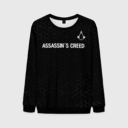 Свитшот мужской Assassins Creed Glitch на темном фоне, цвет: 3D-черный