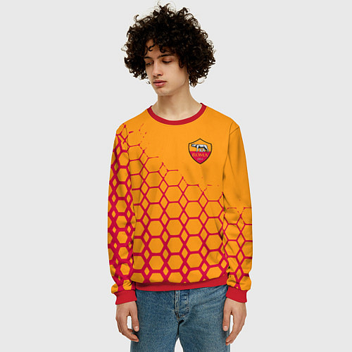 Мужской свитшот Рома соты / 3D-Красный – фото 3