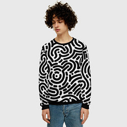 Свитшот мужской Округлый Лабиринт, цвет: 3D-черный — фото 2
