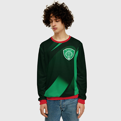 Мужской свитшот Футбольный клуб АХМАТ ЧЕЧНЯ / 3D-Красный – фото 3