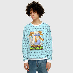 Свитшот мужской My Singing Monsters - Гуджуб, цвет: 3D-белый — фото 2