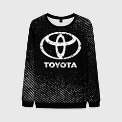 Свитшот мужской Toyota с потертостями на темном фоне, цвет: 3D-черный