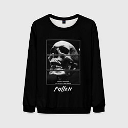 Свитшот мужской Skull with inscriptions, цвет: 3D-черный