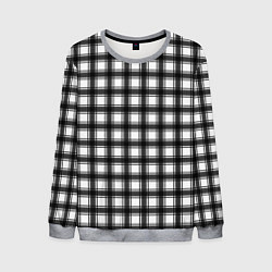 Свитшот мужской Black and white trendy checkered pattern, цвет: 3D-меланж