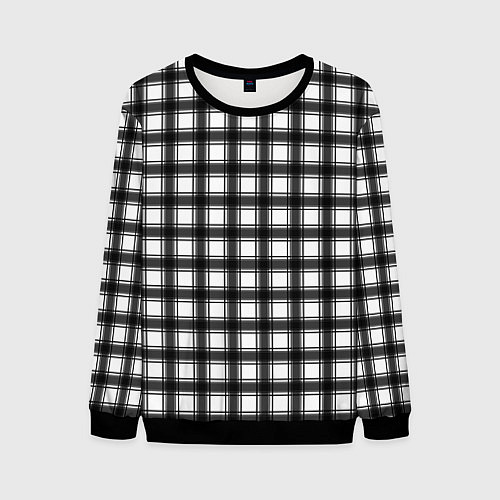 Мужской свитшот Black and white trendy checkered pattern / 3D-Черный – фото 1