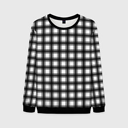 Мужской свитшот Black and white trendy checkered pattern