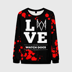 Свитшот мужской Watch Dogs Love Классика, цвет: 3D-черный