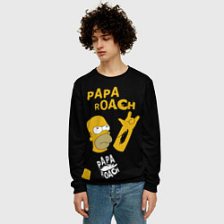Свитшот мужской Papa Roach, Гомер Симпсон, цвет: 3D-черный — фото 2