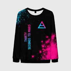 Свитшот мужской Thirty Seconds to Mars Neon Gradient, цвет: 3D-черный