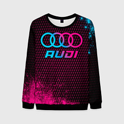 Свитшот мужской Audi - neon gradient, цвет: 3D-черный