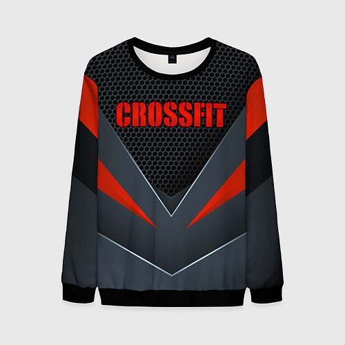 Мужской свитшот CrossFit - Техно броня / 3D-Черный – фото 1