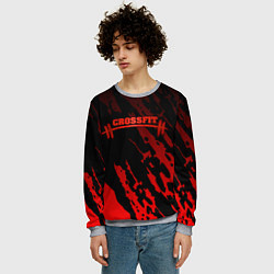 Свитшот мужской КРОССФИТ - Красные пятна, цвет: 3D-меланж — фото 2