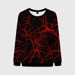 Свитшот мужской Intersecting red rays, цвет: 3D-черный