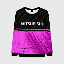 Свитшот мужской Mitsubishi pro racing: символ сверху, цвет: 3D-черный
