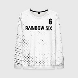 Свитшот мужской Rainbow Six glitch на светлом фоне: символ сверху, цвет: 3D-белый