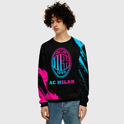 Свитшот мужской AC Milan - neon gradient, цвет: 3D-черный — фото 2