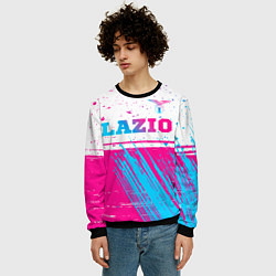 Свитшот мужской Lazio neon gradient style: символ сверху, цвет: 3D-черный — фото 2