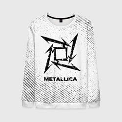 Мужской свитшот Metallica с потертостями на светлом фоне