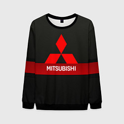 Мужской свитшот Mitsubishi - логотип - красная полоса