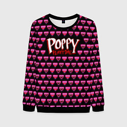 Свитшот мужской Poppy Playtime - Kissy Missy Pattern - Huggy Wuggy, цвет: 3D-черный