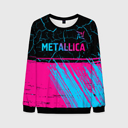 Мужской свитшот Metallica - neon gradient: символ сверху