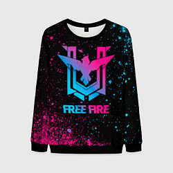 Мужской свитшот Free Fire - neon gradient