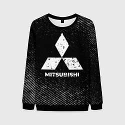 Мужской свитшот Mitsubishi с потертостями на темном фоне