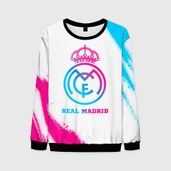 Свитшот мужской Real Madrid neon gradient style, цвет: 3D-черный