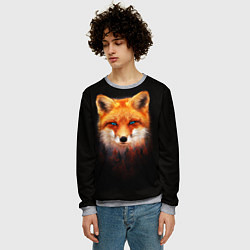 Свитшот мужской Лиса над лесом, цвет: 3D-меланж — фото 2