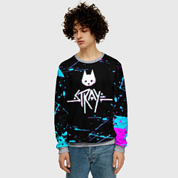 Свитшот мужской Stray - краска - neon, цвет: 3D-меланж — фото 2