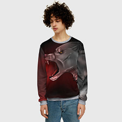 Свитшот мужской Арт злой волк, цвет: 3D-меланж — фото 2