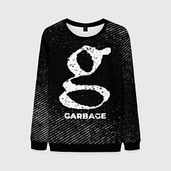 Свитшот мужской Garbage с потертостями на темном фоне, цвет: 3D-черный
