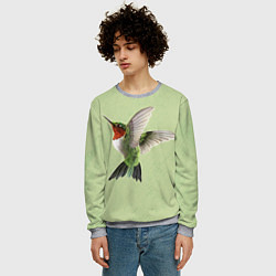 Свитшот мужской Одинокая колибри, цвет: 3D-меланж — фото 2