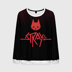 Свитшот мужской Stray game cat бродячий кот игра, цвет: 3D-белый